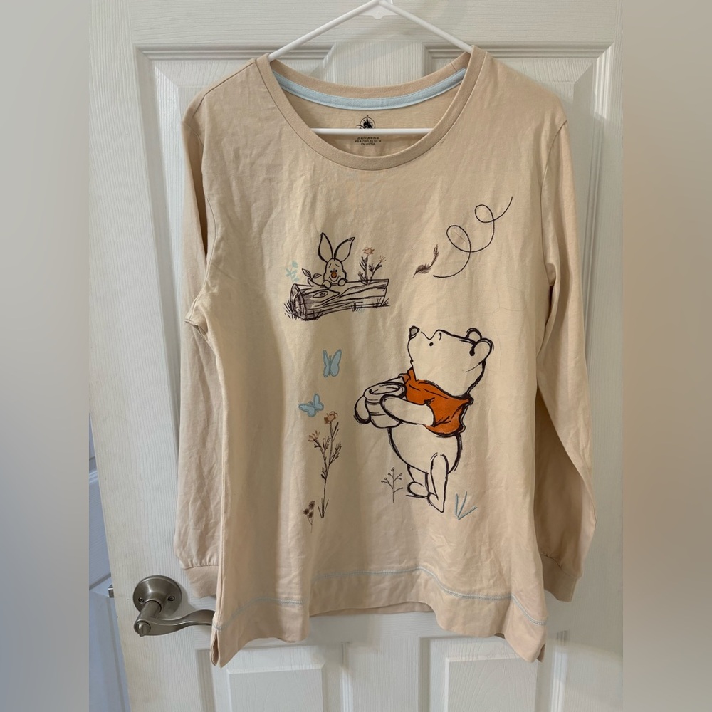 Disney Beige Long‎ Sleeve Shirt with Winnie the Pooh